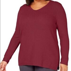 Karen Scott Cotton Scoop Neck Tunic Sweater-1X